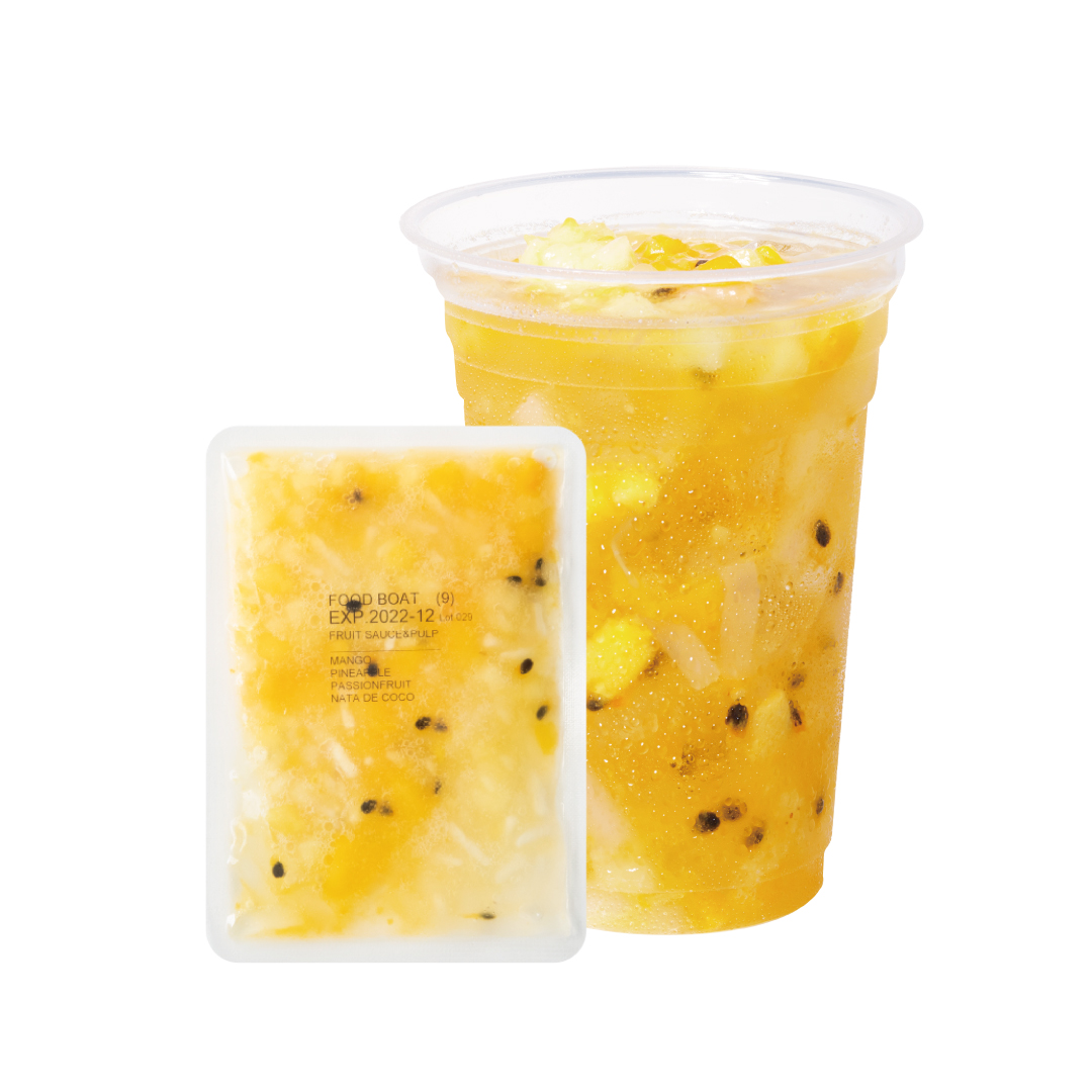 窒素冷凍フルーツソース パイナップル＆パッション＆マンゴー＆ナタデココ 130g×10袋