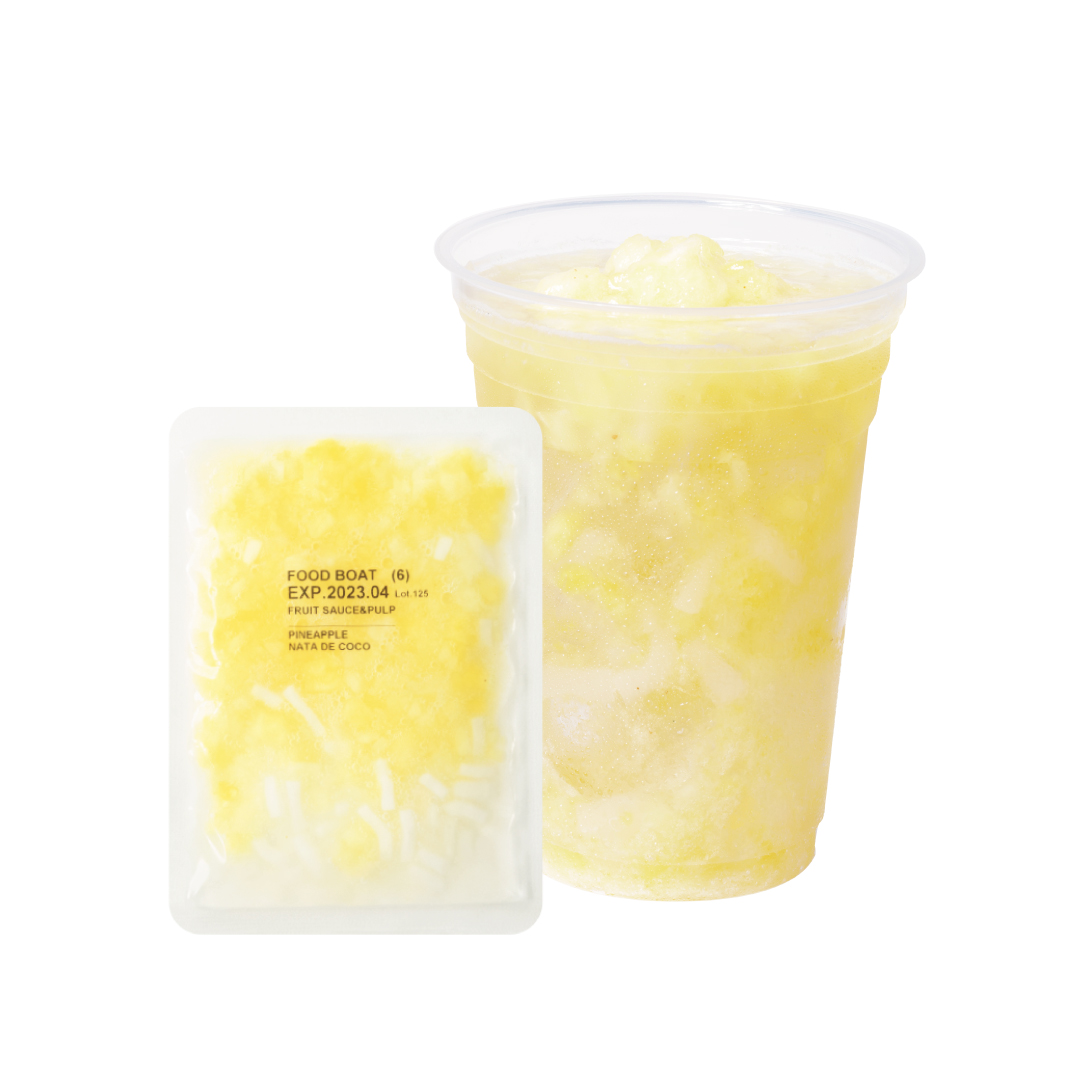 窒素冷凍フルーツソース パイナップル&ナタデココ 130g×10袋