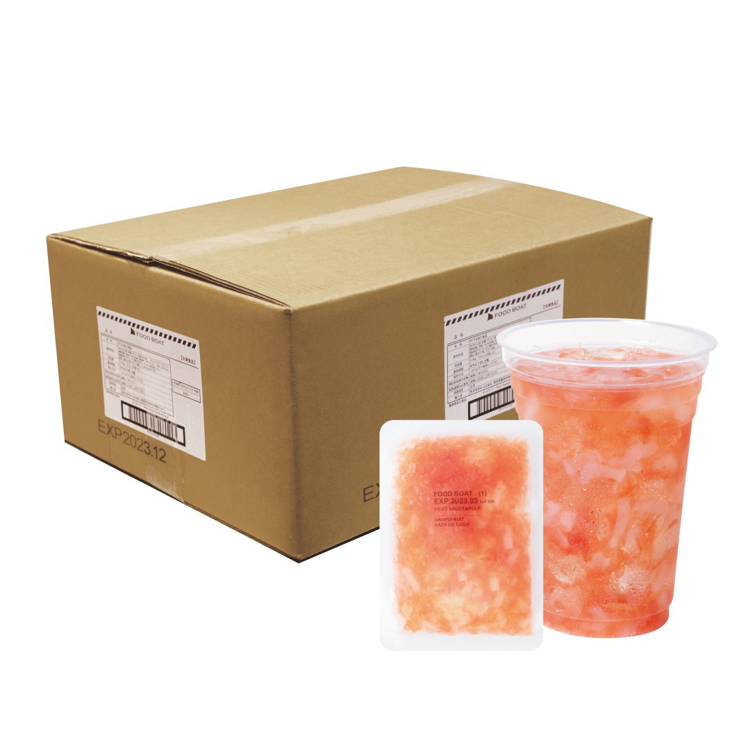 窒素冷凍フルーツソース グレープフルーツ＆ナタデココ 130g×10袋×12