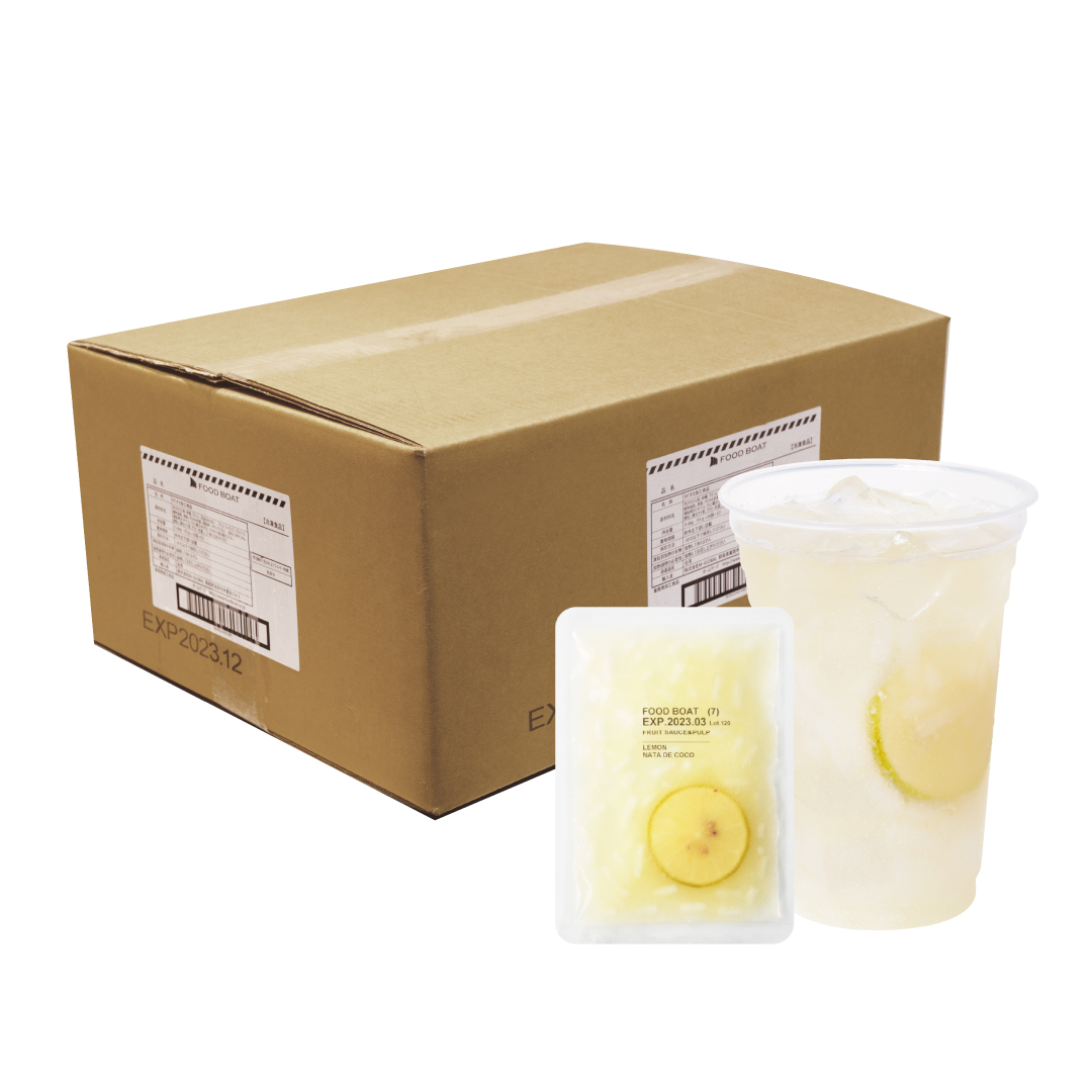 窒素冷凍フルーツソース 台湾レモン&ナタデココ 130g×10袋×12