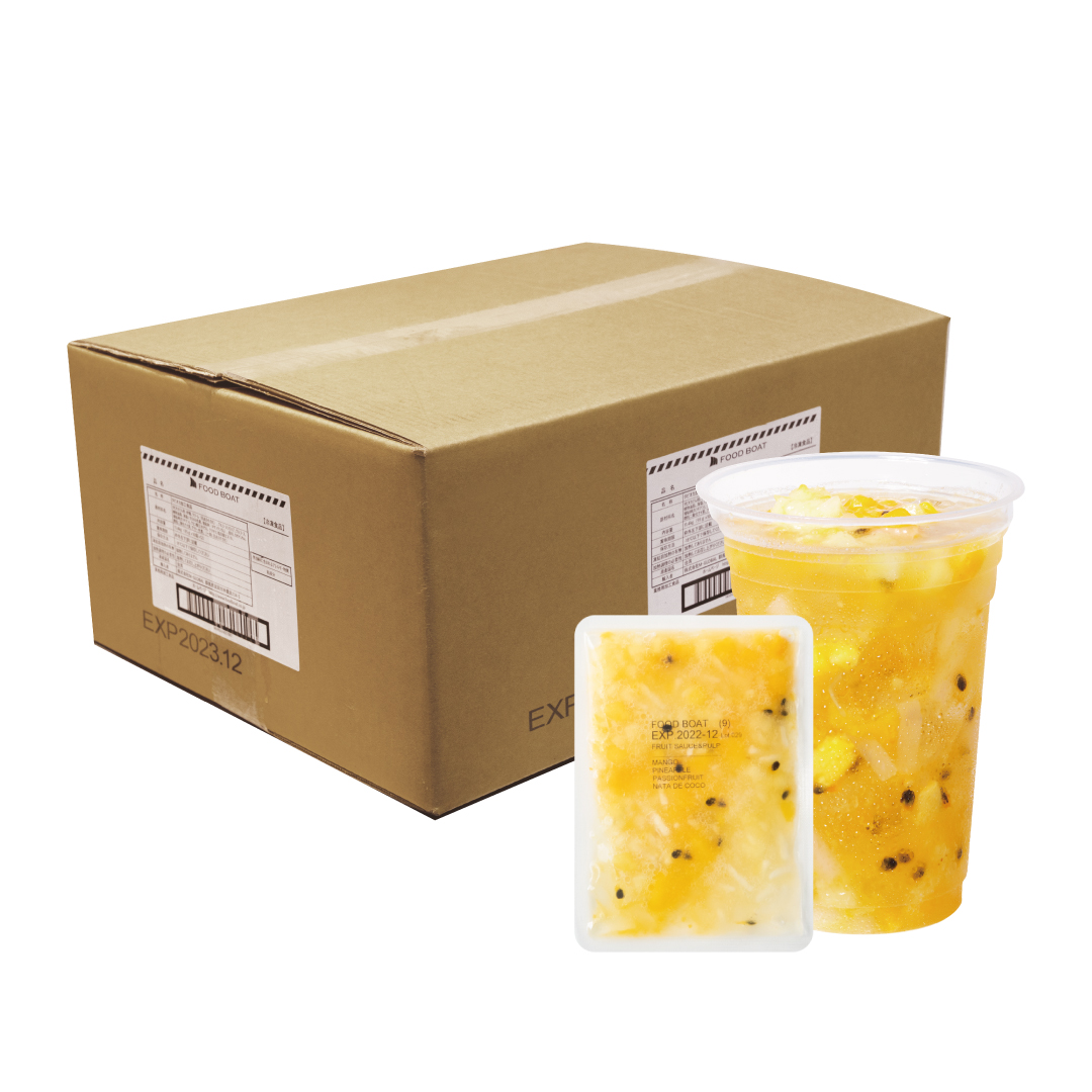 窒素冷凍フルーツソース パイナップル＆パッション＆マンゴー＆ナタデココ 130g×10袋×12
