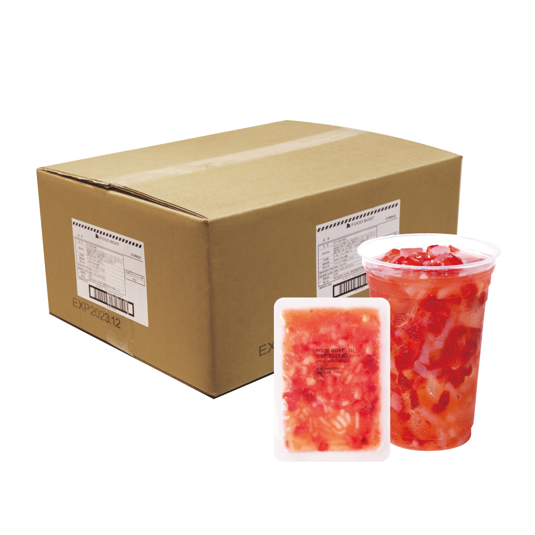 窒素冷凍フルーツソース ストロベリー＆ナタデココ 90g×10袋×12