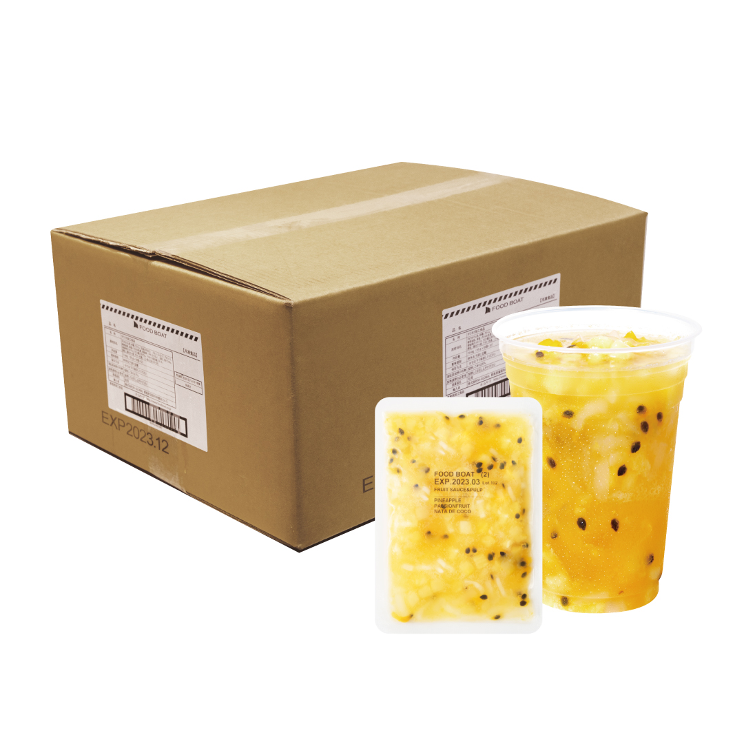 窒素冷凍フルーツソース パイナップル＆パッション＆ナタデココ 90g×10袋×12